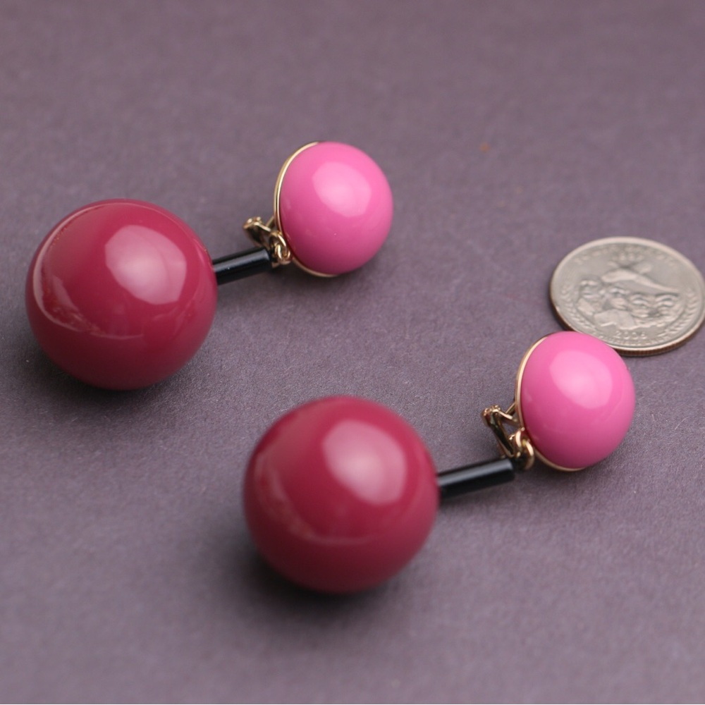 Carolina Large Pink Bead Drop Earrings